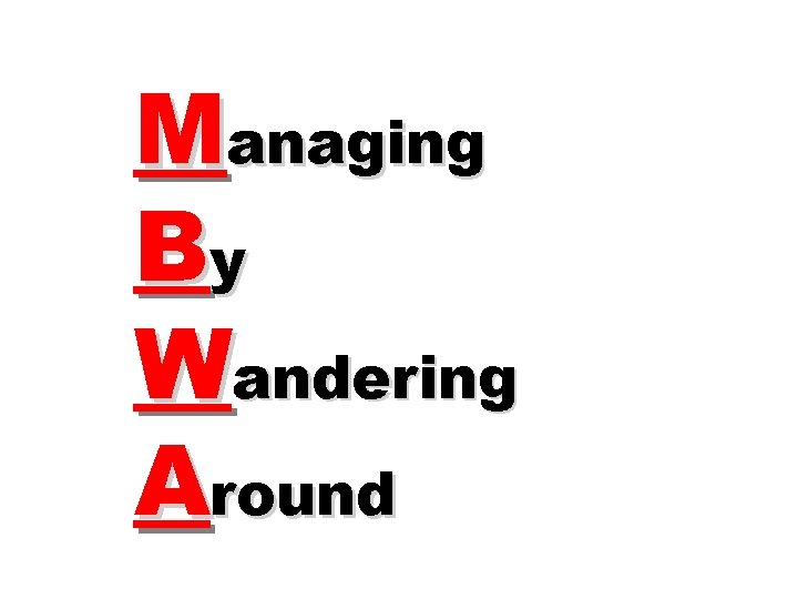 Managing By Wandering Around 