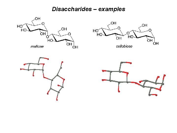Disaccharides – examples 
