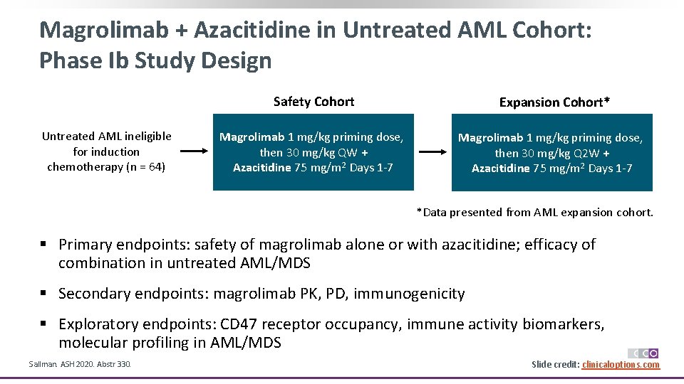 Magrolimab + Azacitidine in Untreated AML Cohort: Phase Ib Study Design Safety Cohort Untreated