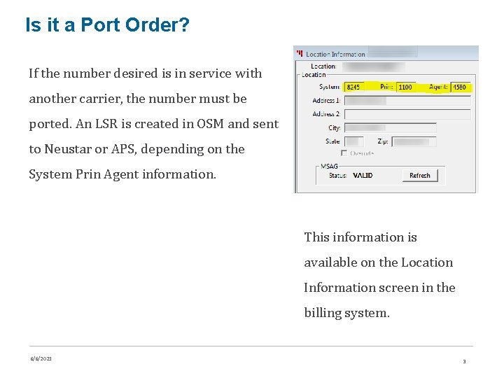 Is it a Port Order? If the number desired is in service with another
