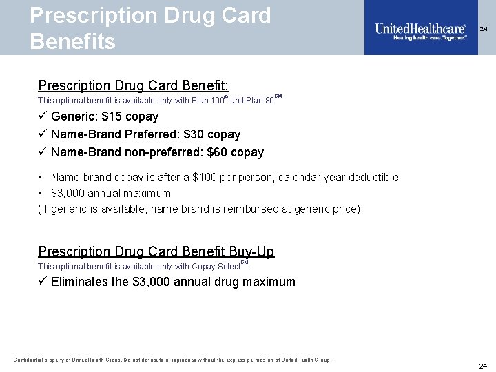 Prescription Drug Card Benefits Prescription Drug Card Benefit: 24 SM This optional benefit is