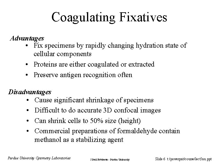 Lecture 5 Preparation Techniques for Confocal Microscopy BMS