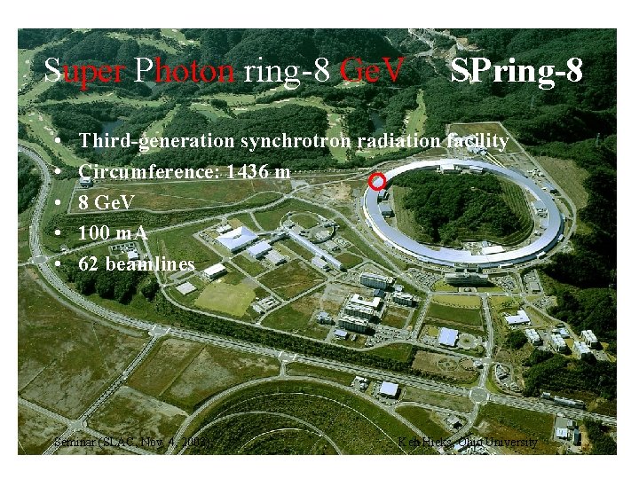 Super Photon ring-8 Ge. V • • • SPring-8 Third-generation synchrotron radiation facility Circumference: