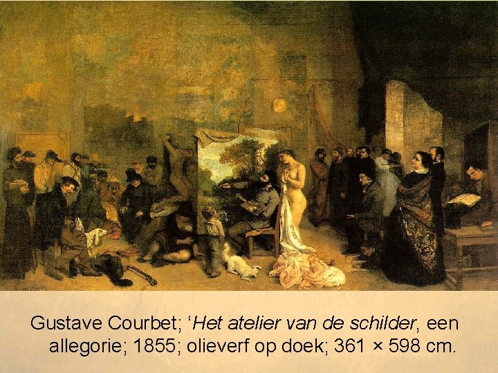 Gustave Courbet; ‘Het atelier van de schilder, een allegorie; 1855; olieverf op doek; 361