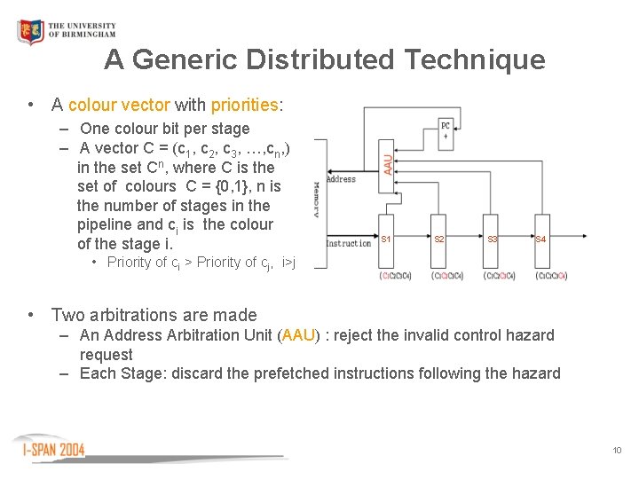 A Generic Distributed Technique • A colour vector with priorities: – One colour bit