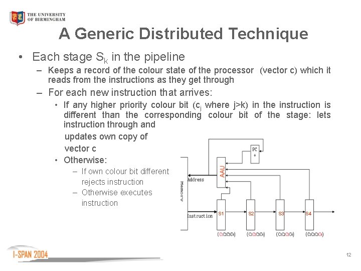 A Generic Distributed Technique • Each stage Sk in the pipeline – Keeps a
