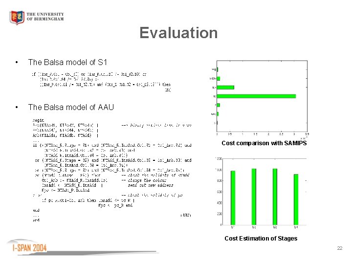 Evaluation • The Balsa model of S 1 • The Balsa model of AAU