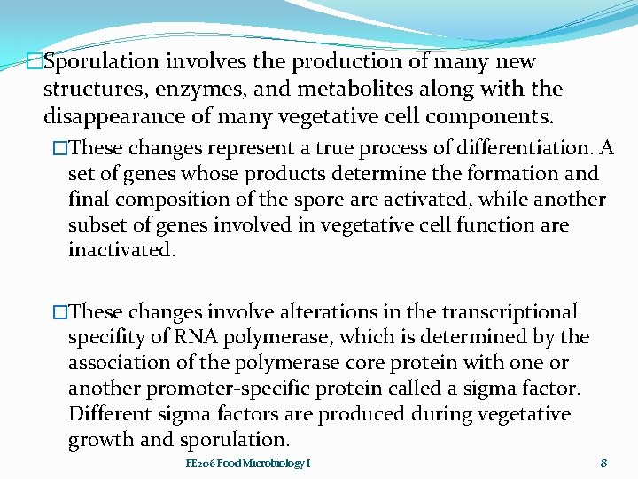�Sporulation involves the production of many new structures, enzymes, and metabolites along with the