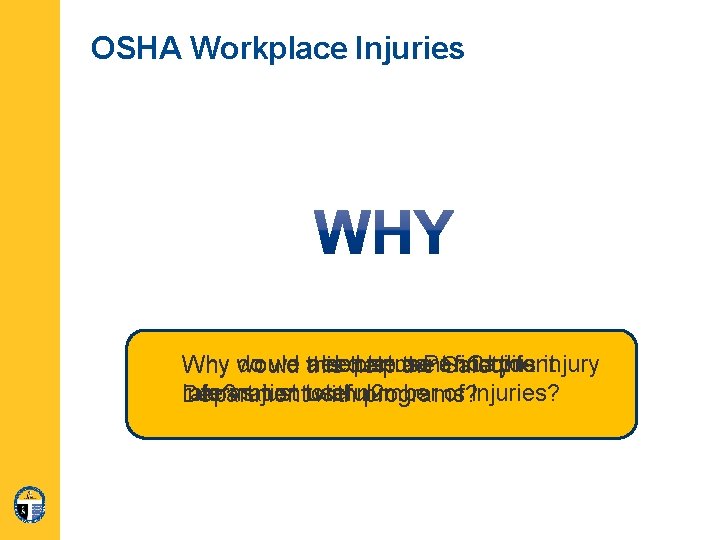 OSHA Workplace Injuries do we this also use a Per Capita need to use