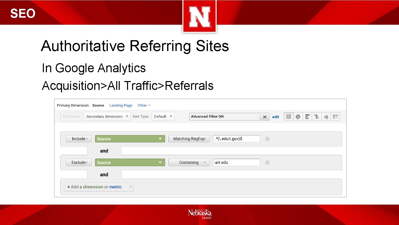 SEO Authoritative Referring Sites In Google Analytics Acquisition>All Traffic>Referrals 