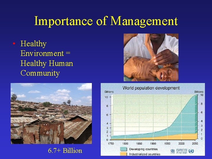 Importance of Management • Healthy Environment = Healthy Human Community 6. 7+ Billion 
