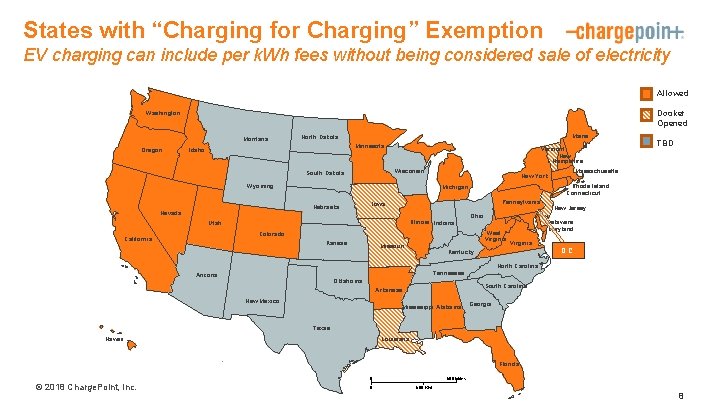 States with “Charging for Charging” Exemption EV charging can include per k. Wh fees