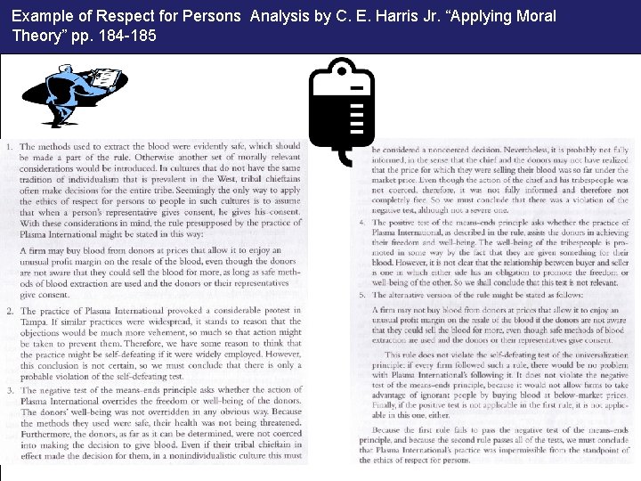 Example of Respect for Persons Analysis by C. E. Harris Jr. “Applying Moral Theory”