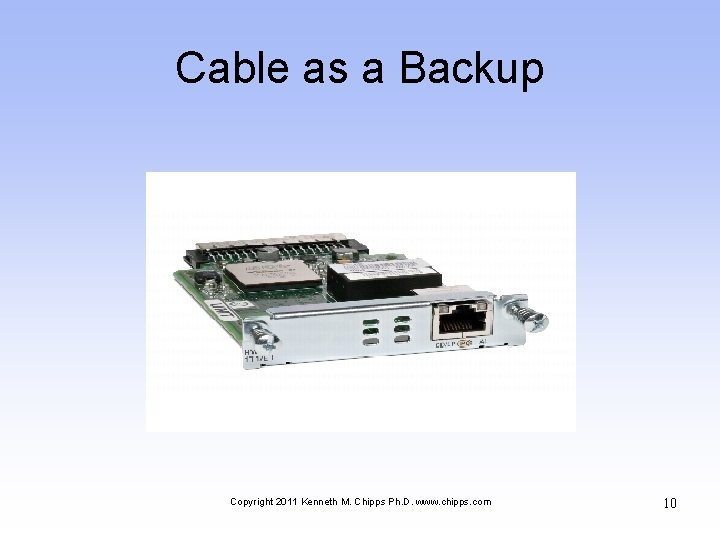 Cable as a Backup Copyright 2011 Kenneth M. Chipps Ph. D. www. chipps. com