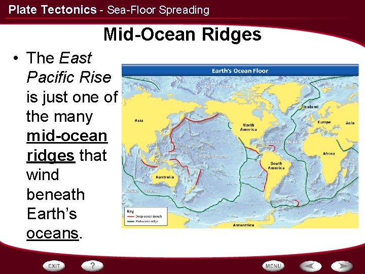 Plate Tectonics - Sea-Floor Spreading Mid-Ocean Ridges • The East Pacific Rise is just