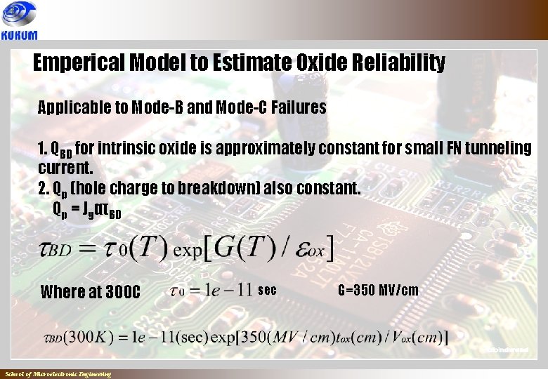 Emperical Model to Estimate Oxide Reliability Applicable to Mode-B and Mode-C Failures 1. QBD