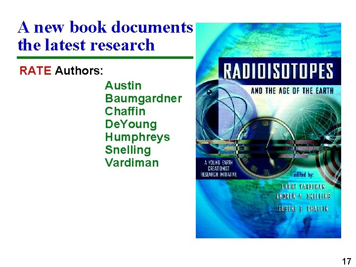 A new book documents the latest research RATE Authors: Austin Baumgardner Chaffin De. Young