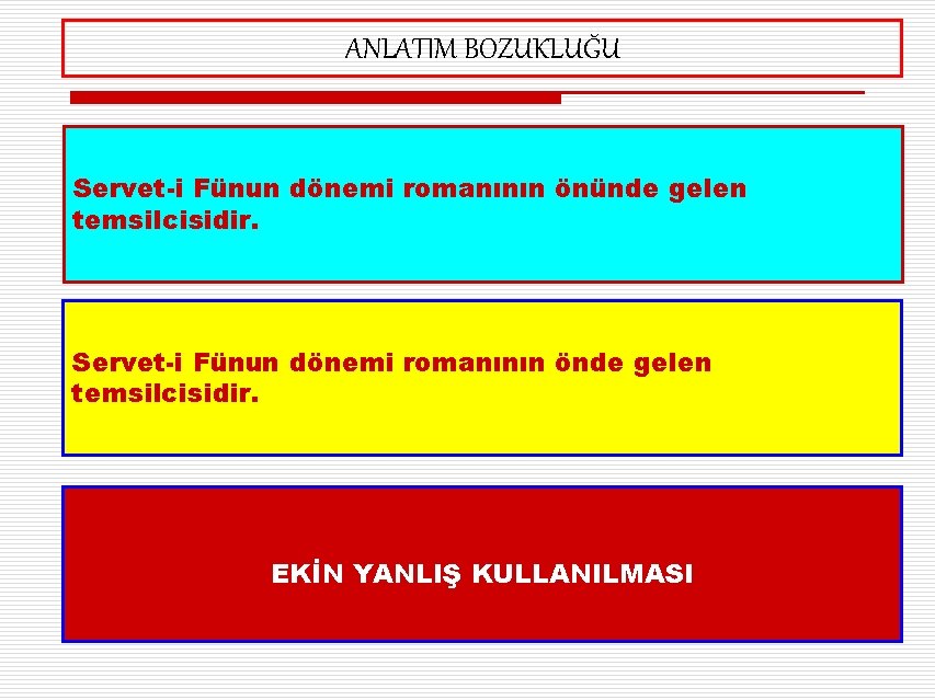 ANLATIM BOZUKLUĞU Servet-i Fünun dönemi romanının önünde gelen temsilcisidir. Servet-i Fünun dönemi romanının önde