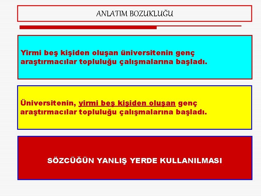 ANLATIM BOZUKLUĞU Yirmi beş kişiden oluşan üniversitenin genç araştırmacılar topluluğu çalışmalarına başladı. Üniversitenin, yirmi