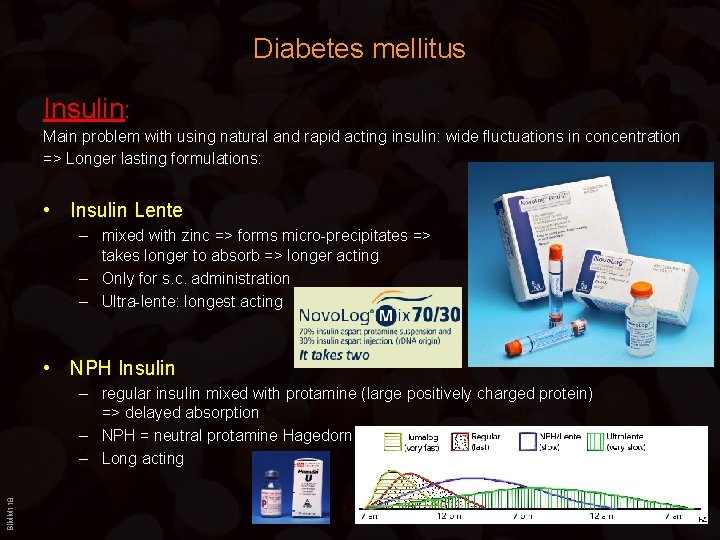 Diabetes mellitus Insulin: Main problem with using natural and rapid acting insulin: wide fluctuations