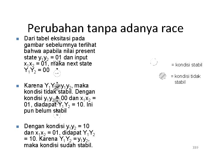 Perubahan tanpa adanya race n n n Dari tabel eksitasi pada gambar sebelumnya terlihat