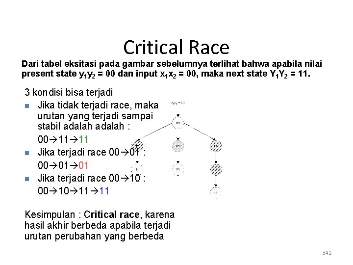 Critical Race Dari tabel eksitasi pada gambar sebelumnya terlihat bahwa apabila nilai present state