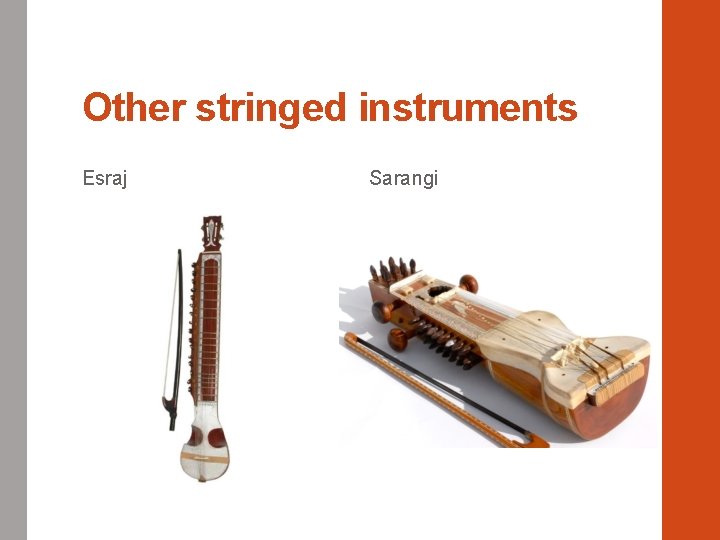 Other stringed instruments Esraj Sarangi 