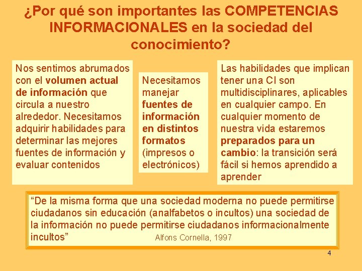 ¿Por qué son importantes las COMPETENCIAS INFORMACIONALES en la sociedad del conocimiento? Nos sentimos