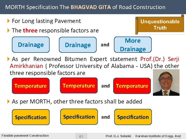 MORTH Specification The BHAGVAD GITA of Road Construction 4 For Long lasting Pavement 4