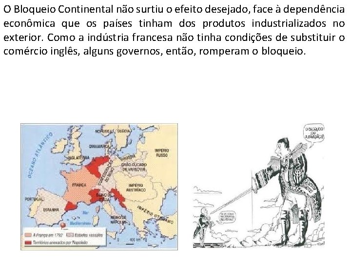 O Bloqueio Continental não surtiu o efeito desejado, face à dependência econômica que os