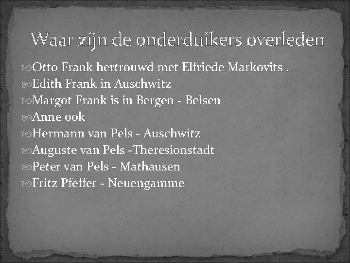 Anne Frank Spreekbeurt door Floor Klker Algemeen Waar