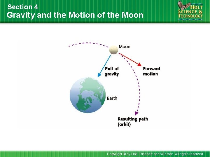 Section 4 Gravity and the Motion of the Moon Copyright © by Holt, Rinehart