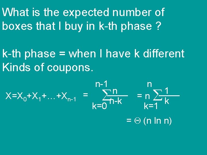 What is the expected number of boxes that I buy in k-th phase ?
