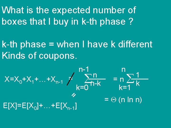 What is the expected number of boxes that I buy in k-th phase ?