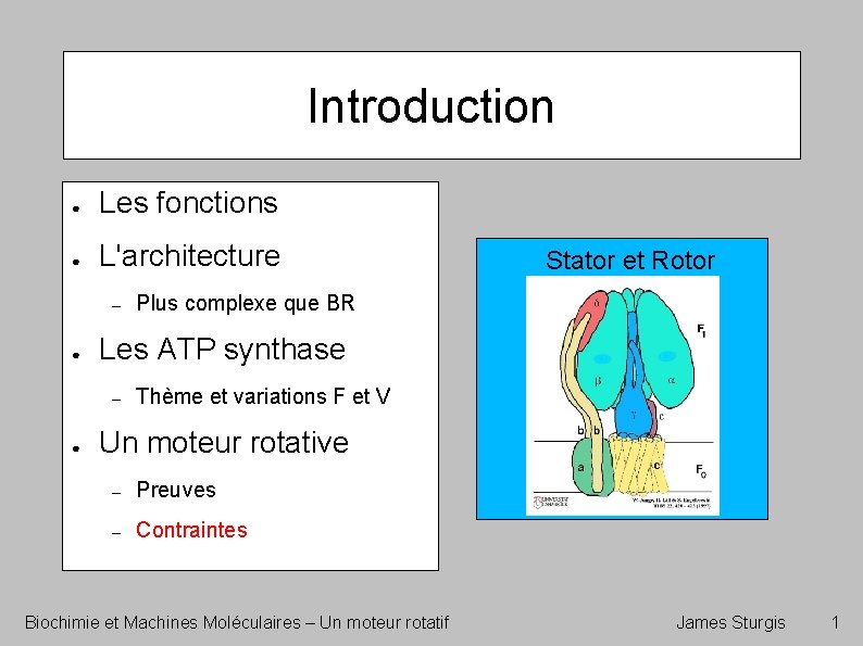 Introduction ● Les fonctions ● L'architecture – ● Plus complexe que BR Les ATP