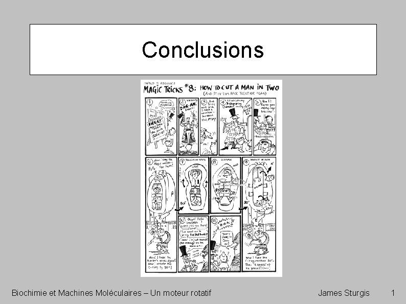 Conclusions Biochimie et Machines Moléculaires – Un moteur rotatif James Sturgis 1 