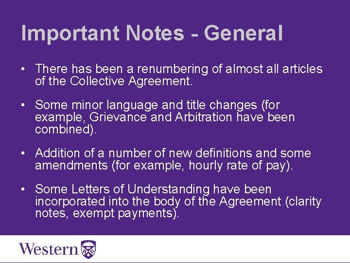 Important Notes - General • There has been a renumbering of almost all articles