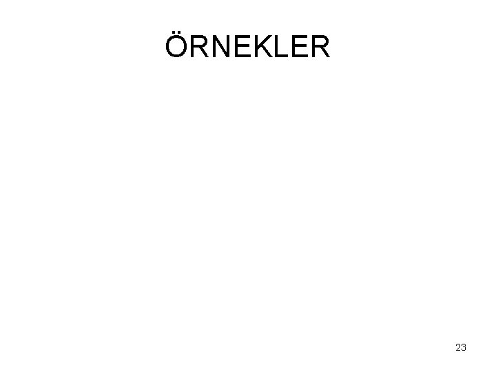 ÖRNEKLER 23 