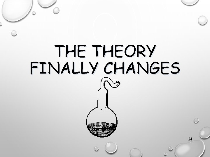 THE THEORY FINALLY CHANGES 24 