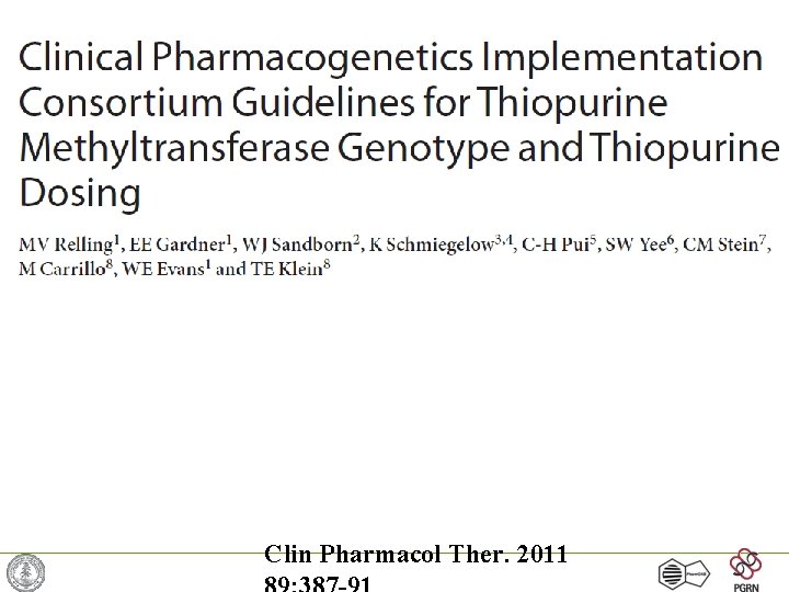 Clin Pharmacol Ther. 2011 