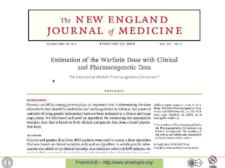Pharm. GKB -- http: //www. pharmgkb. org/ 