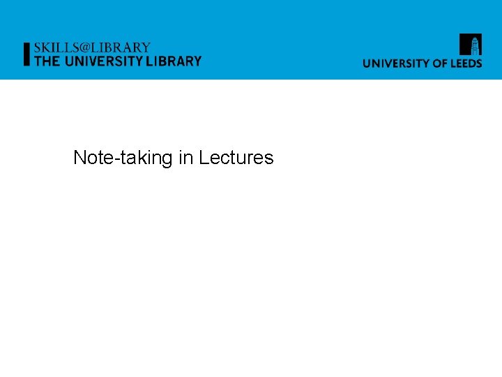 Note-taking in Lectures 