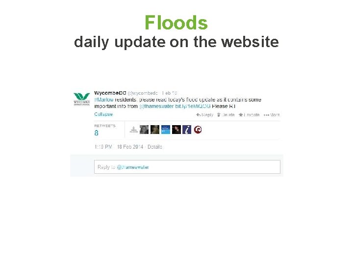 Floods daily update on the website 