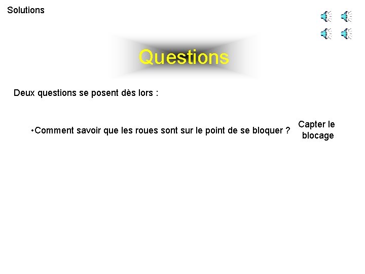 Solutions Questions Deux questions se posent dès lors : • Comment savoir que les