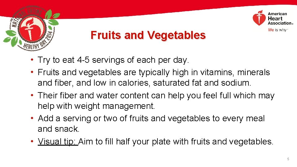Eat Healthy with Fruits and Vegetables Did You