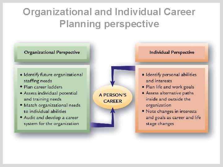 Organizational and Individual Career Planning perspective 