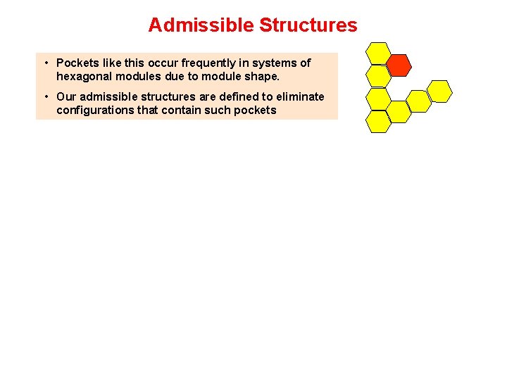 Admissible Structures • Pockets like this occur frequently in systems of hexagonal modules due