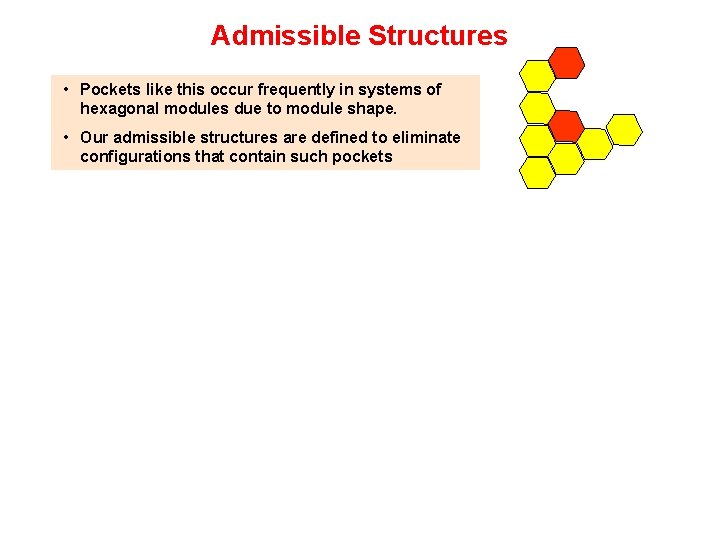 Admissible Structures • Pockets like this occur frequently in systems of hexagonal modules due