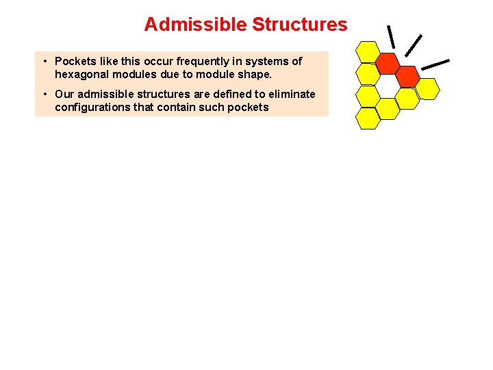Admissible Structures • Pockets like this occur frequently in systems of hexagonal modules due