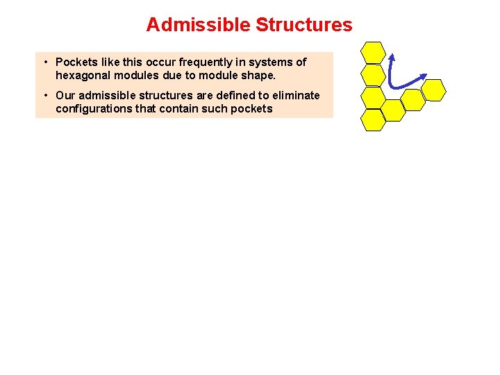 Admissible Structures • Pockets like this occur frequently in systems of hexagonal modules due